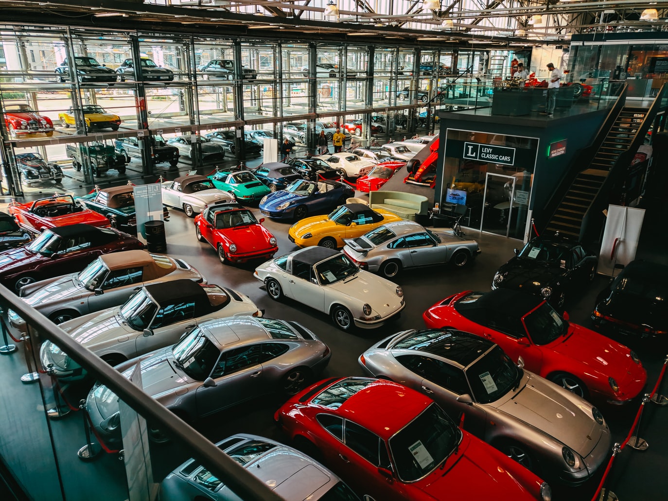 inside a car dealership