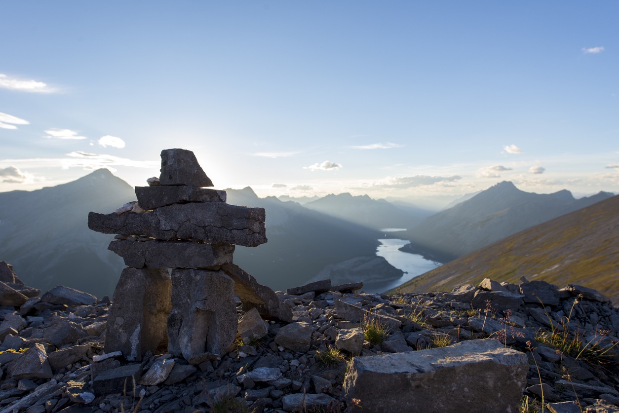 inukshuk on mountain
