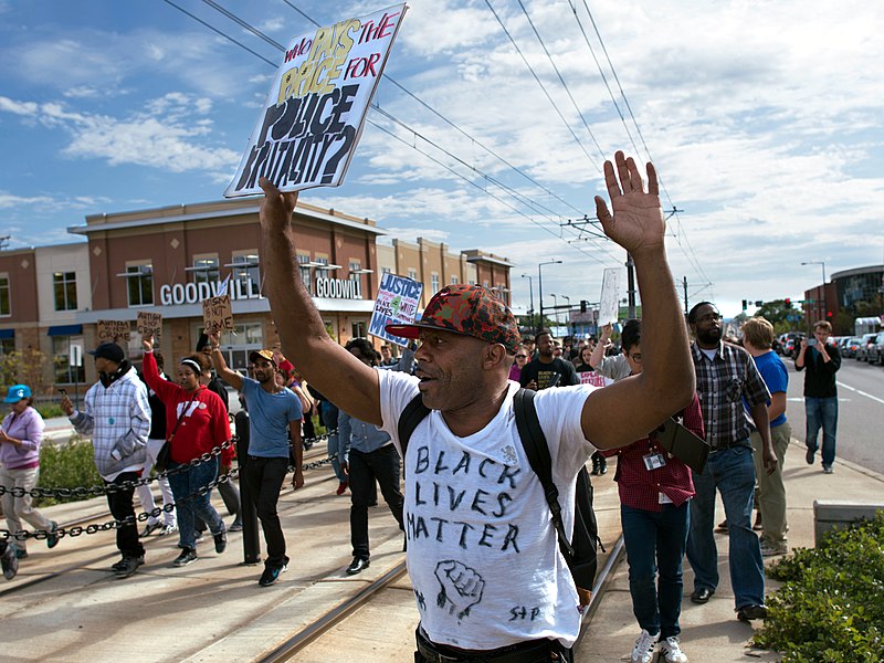 Black lives matter protest against St. Paul police brutality