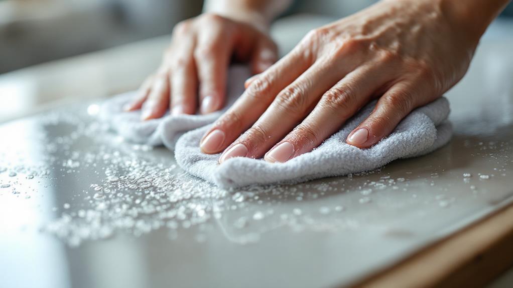 remove thermocol debris thoroughly