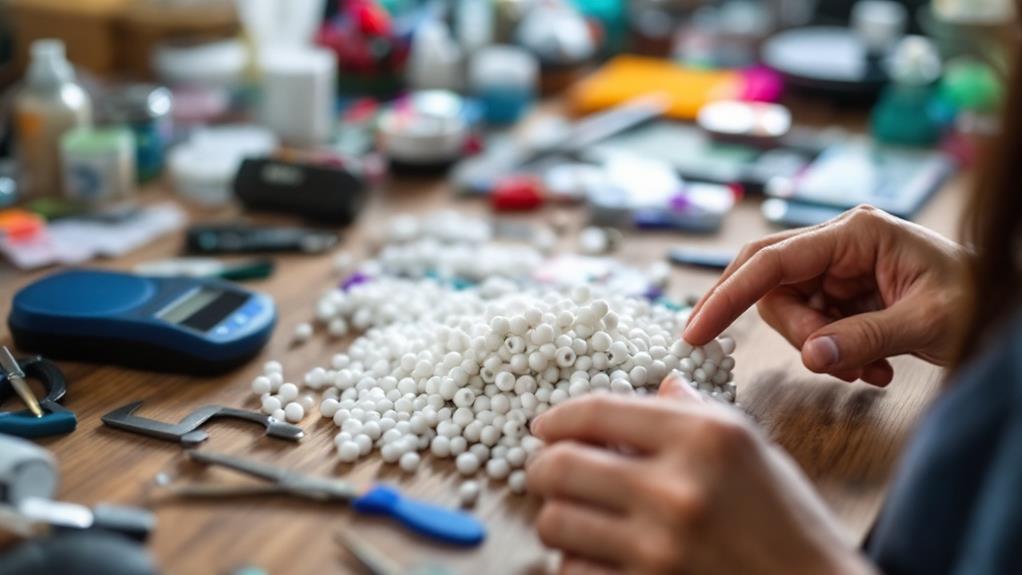 polystyrene bead measurement technique