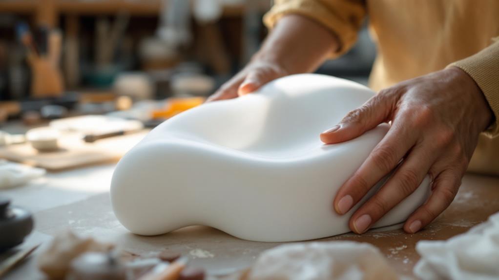 shaping the styrofoam material