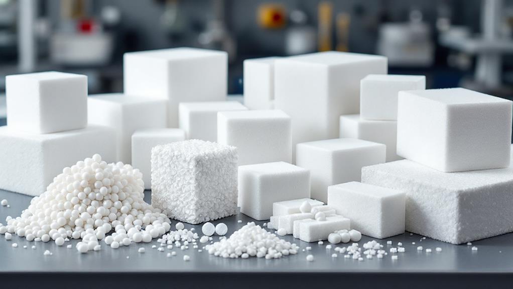 expanded and rigid polystyrene
