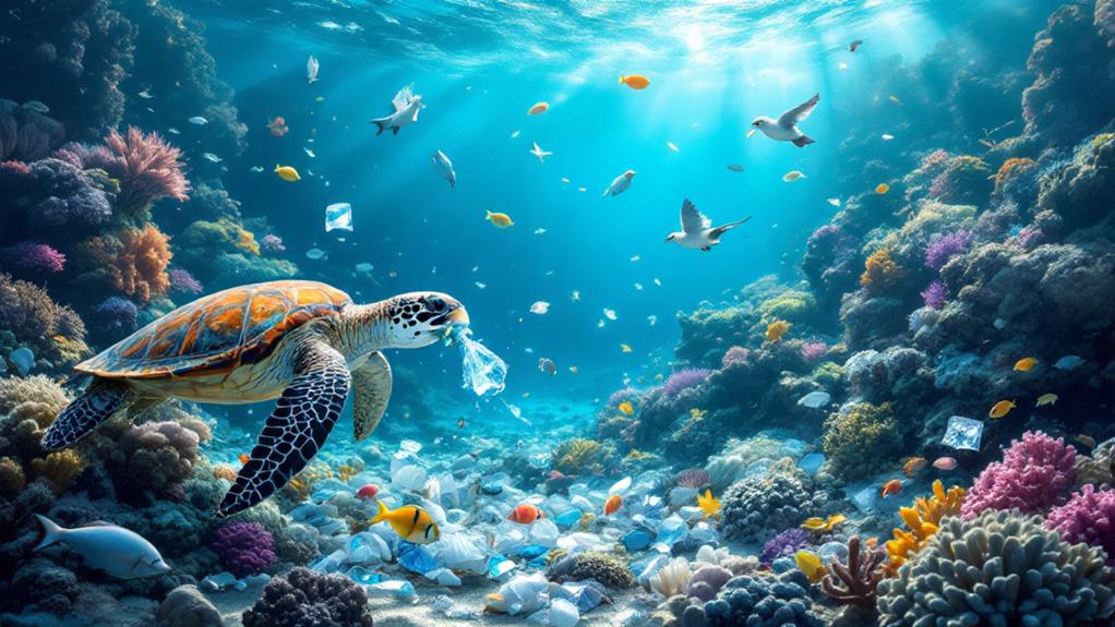 marine life consuming plastics