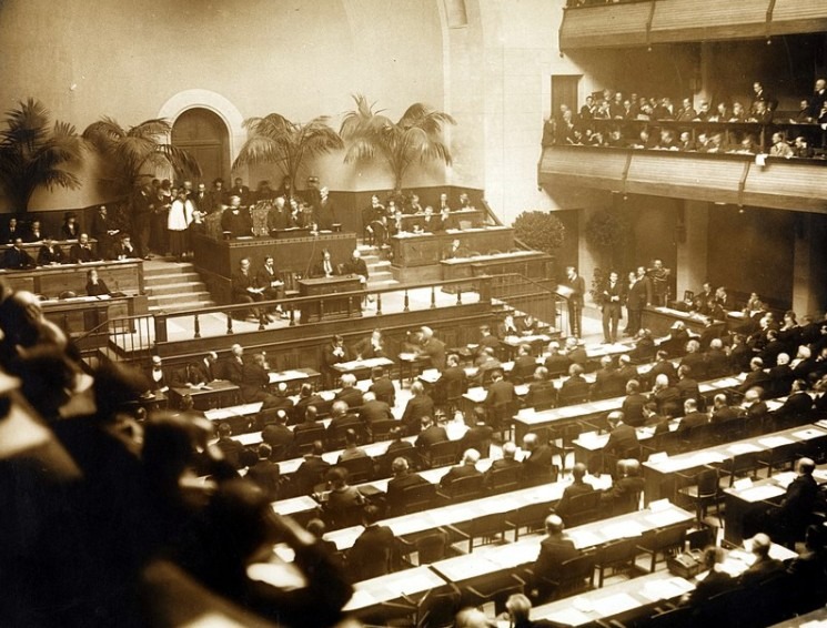 First Meeting of the League of Nations Assembly in Salle de la Reformation, Geneva