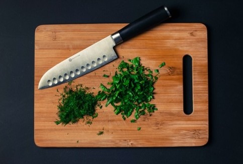 A knife with indentations on the blade