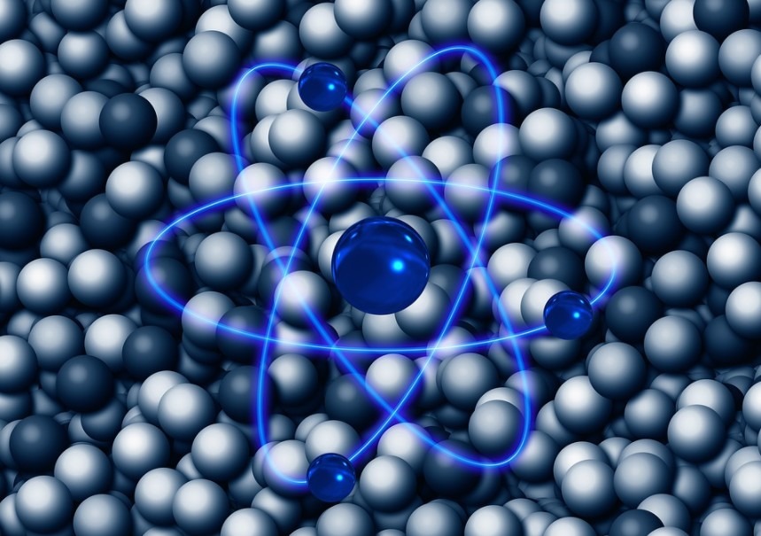 illustration of atoms with their glowing orbit-like motion