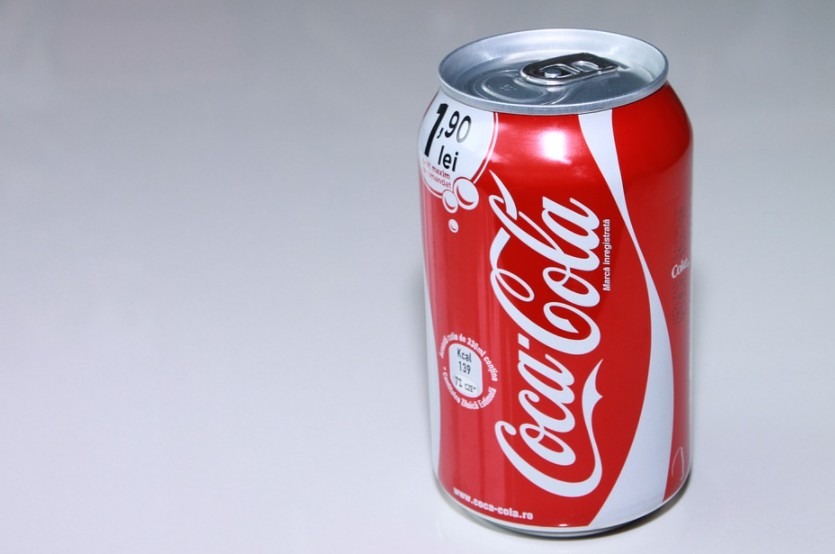 A red can of iconic Coca-Cola beverage
