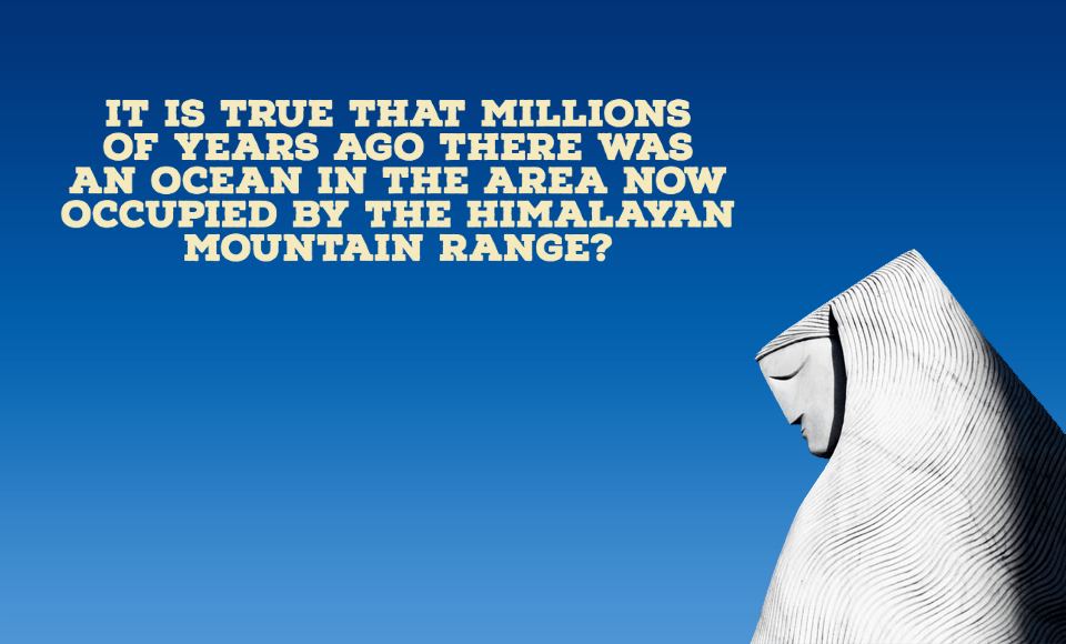 It is true that millions of years ago there was an ocean in the area now occupied by the Himalayan mountain range?