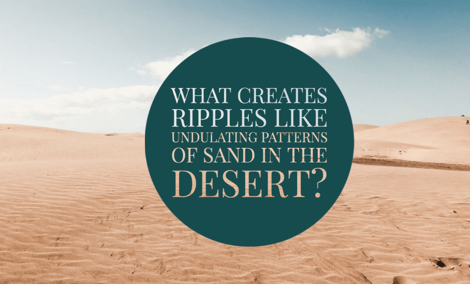 What creates ripples like undulating patterns of sand in the desert?