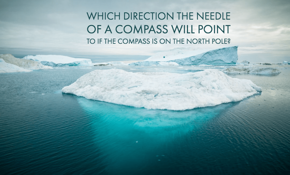 Which direction the needle of a compass will point to if the compass is on the North Pole