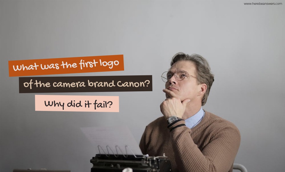What was the first logo of the camera brand Canon
