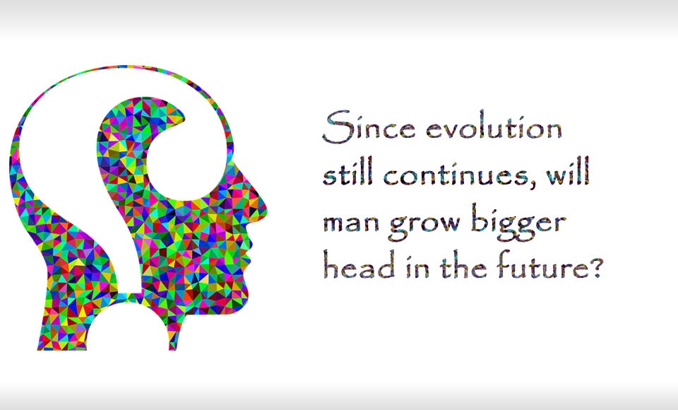 Since evolution still continues, will man grow bigger head in the future?