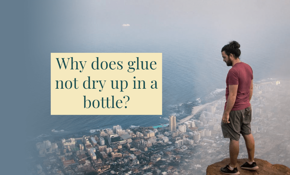 Why does glue not dry up in a bottle?