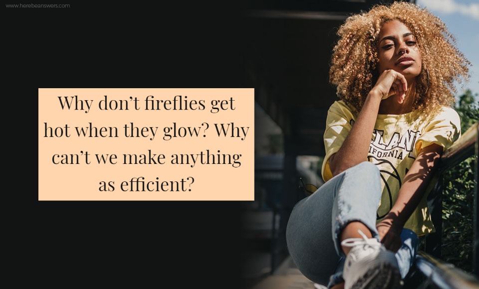 Why don't fireflies get hot when they glow? What can't we make anything as efficient?