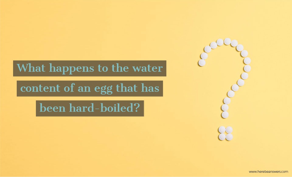 What happens to the water content of an egg that has been hard boiled