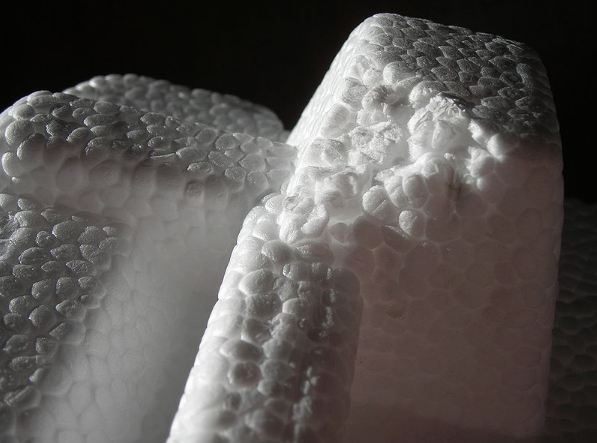 Close up of expanded polystyrene packaging