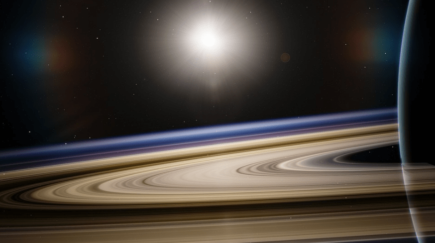a closer look of Saturn’s rings