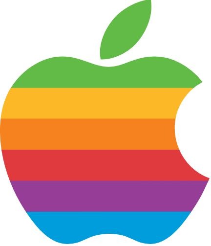 multi colored Apple logo