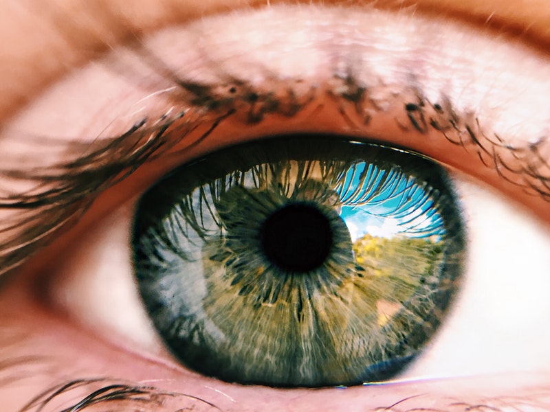 close up of a person’s eye