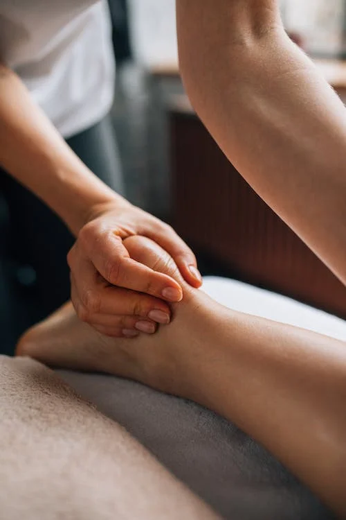 A person having a foot massage