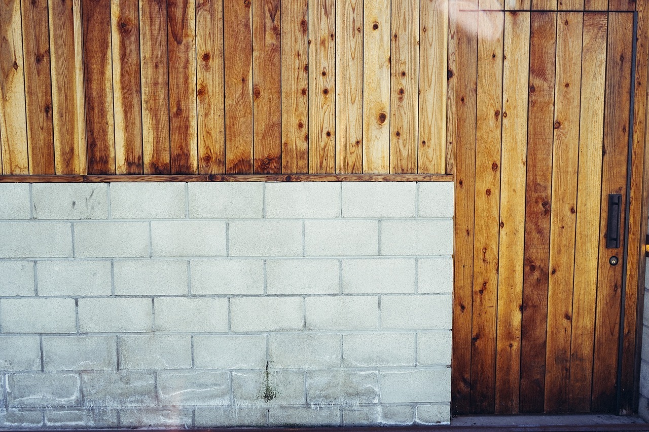 Blocks on a wooden wall