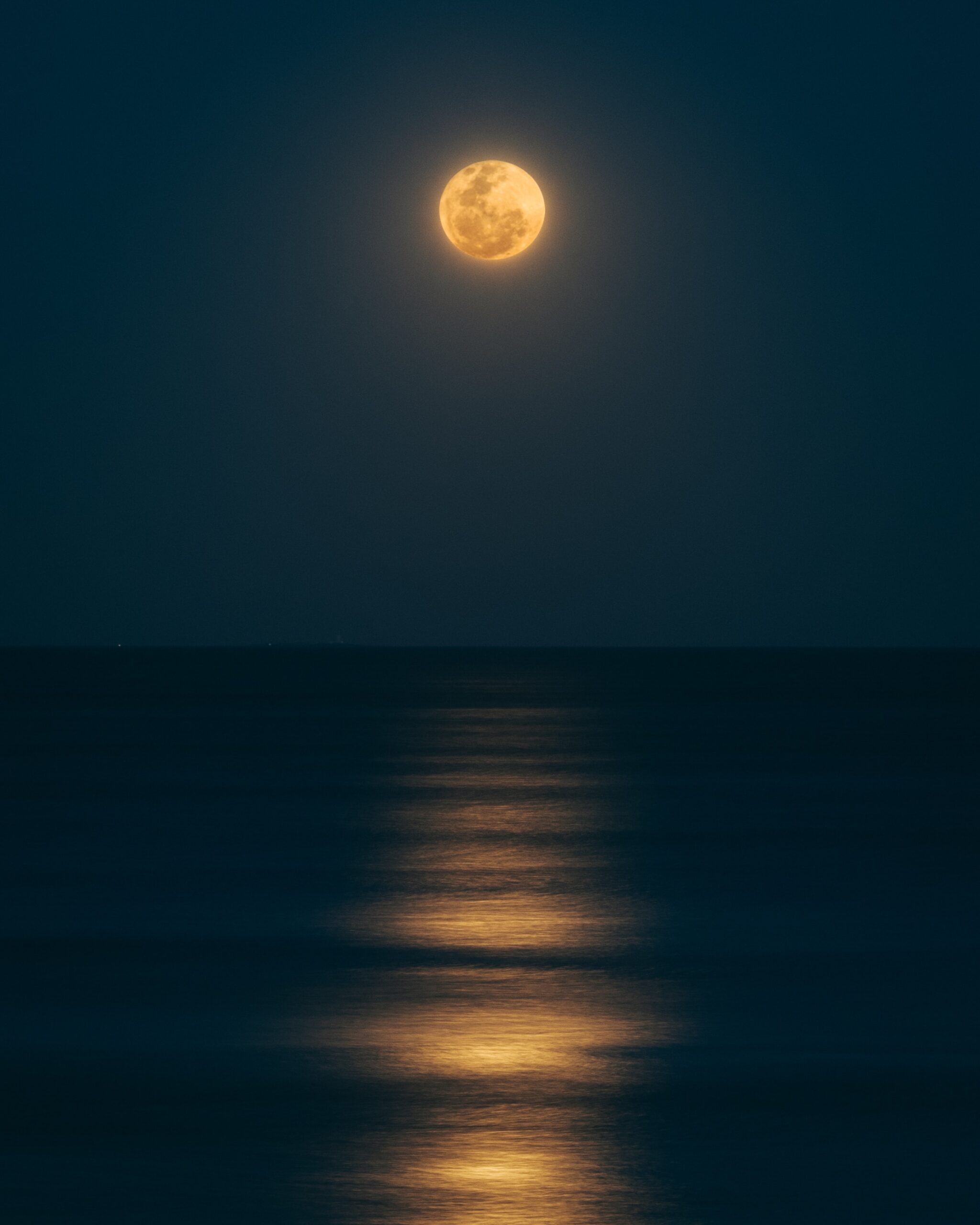 Sea under the full moon